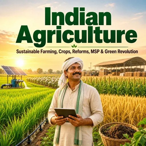 मुफ्त कोर्स की इमेज Indian Agriculture: Sustainable Farming, Crops, Reforms, MSP and Green Revolution