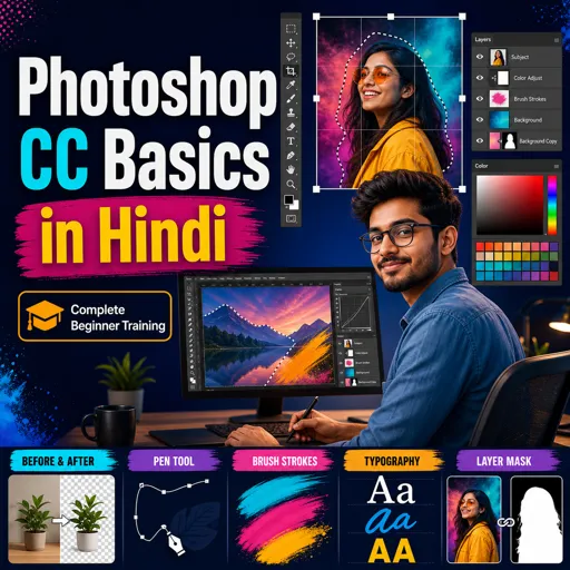 मुफ्त कोर्स की इमेज Photoshop CC Basics in Hindi: Complete Beginner Training