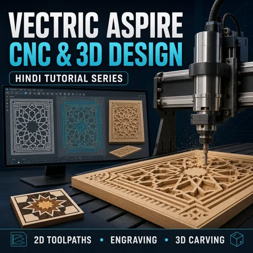 मुफ्त कोर्स की इमेज Vectric Aspire CNC and 3D Design Tutorial Series in Hindi