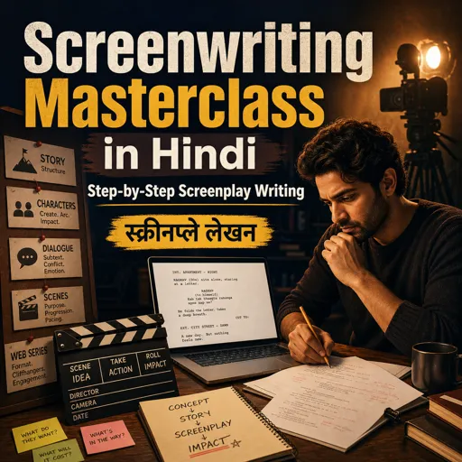 मुफ्त कोर्स की इमेज Screenwriting Masterclass in Hindi: Step-by-Step Screenplay Writing