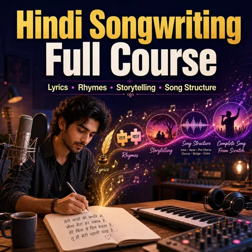 मुफ्त कोर्स की इमेज Hindi Songwriting Full Course: Lyrics, Rhymes, Storytelling and Song Structure