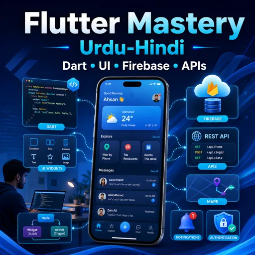 मुफ्त कोर्स की इमेज Flutter Mastery in Urdu-Hindi: Complete Dart, UI, State Management, Firebase and API Series