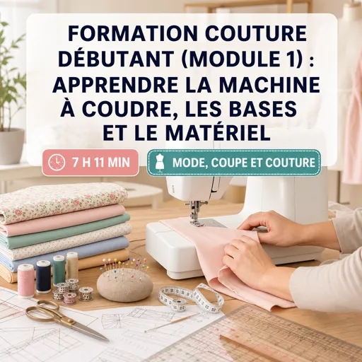 Image de cours gratuite Formation Couture Débutant (Module 1) : Apprendre la machine à coudre, les bases et le matériel