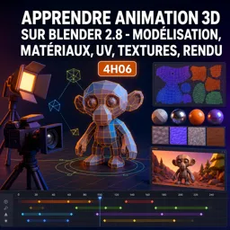 Image de cours gratuite Apprendre animation 3D sur Blender 2.8 - modélisation, matériaux, UV, textures, rendu