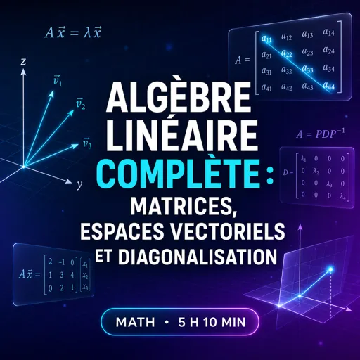 Image de cours gratuite Algèbre linéaire complète : matrices, espaces vectoriels et diagonalisation
