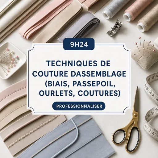 Image de cours gratuite Techniques de couture dassemblage (Biais, passepoil, ourlets, coutures)